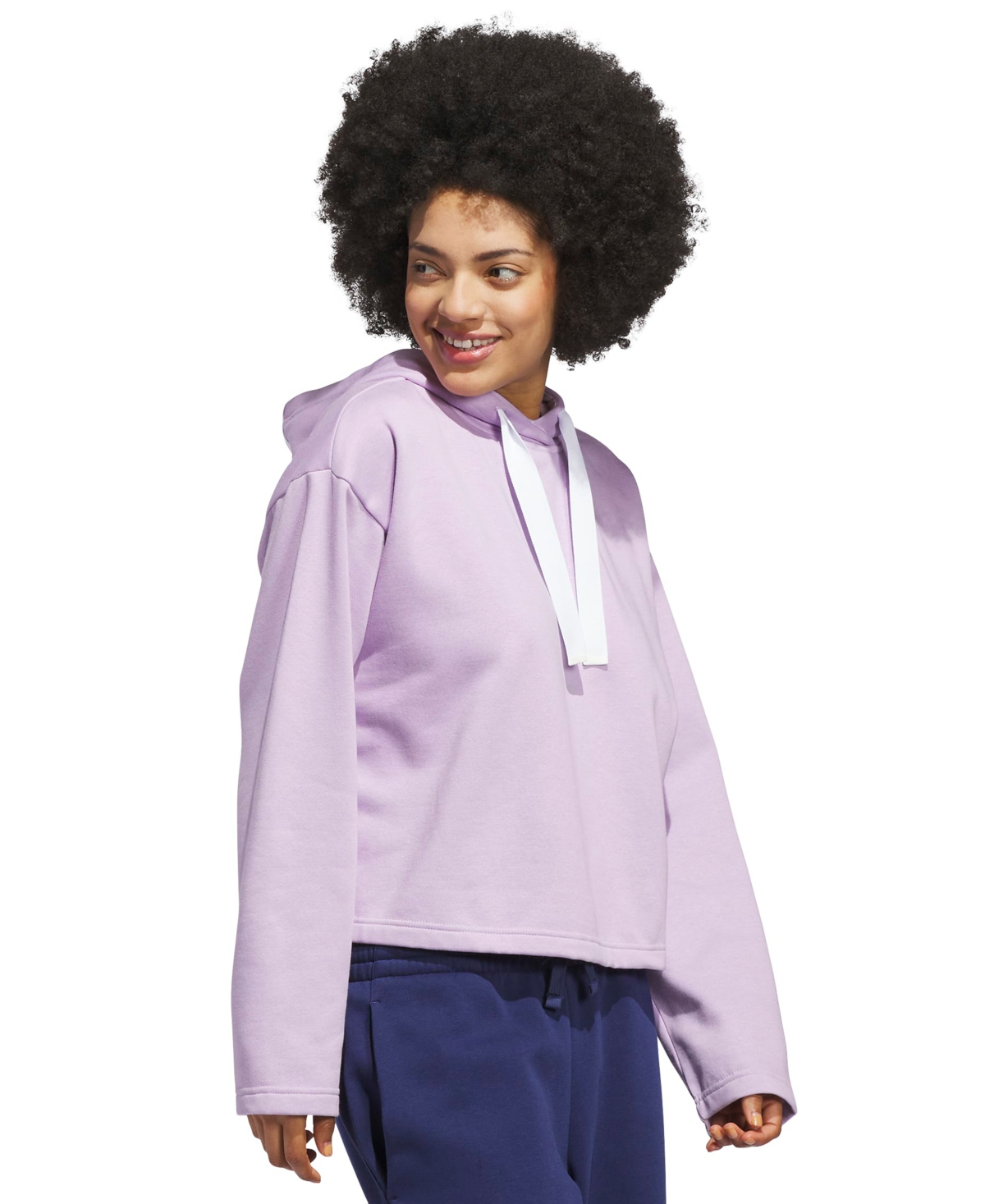 Adidas Originals Adidas Crop Fleece Hoodie In Purple