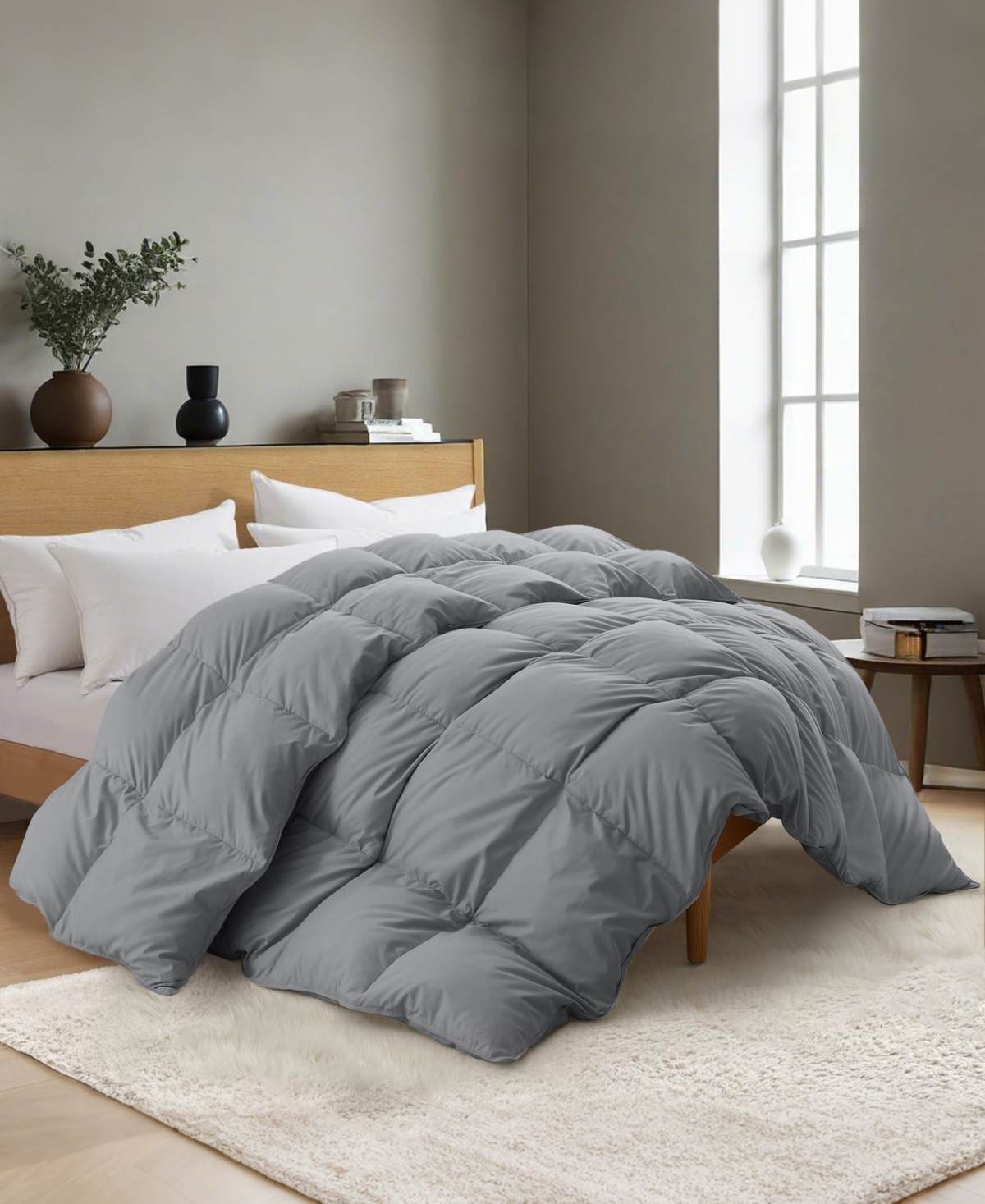 Unikome Heavyweight Goose Down Fiber Comforter, California King