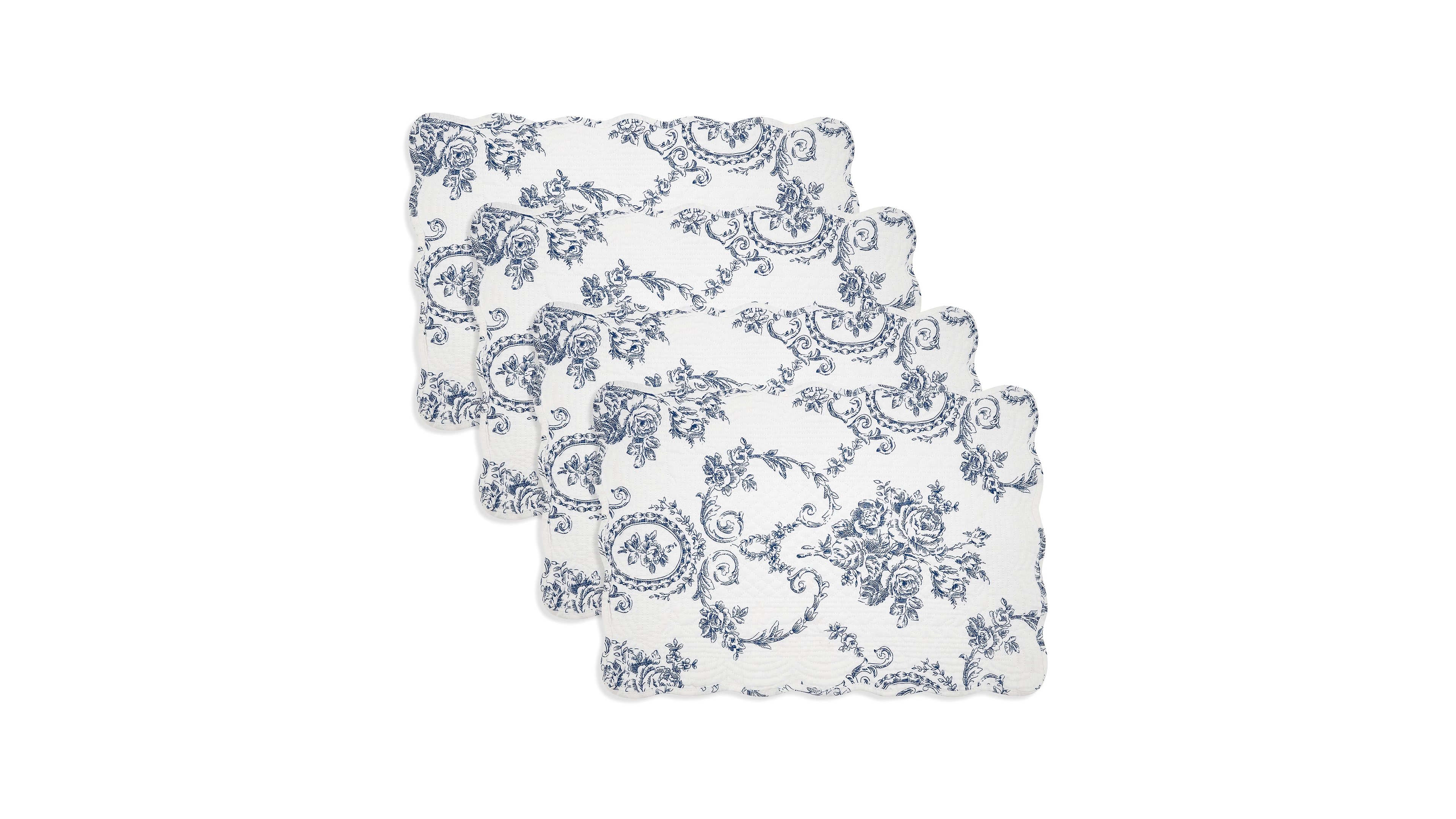 Saro Lifestyle Quilted Toile Floral Placemat, Set of 4