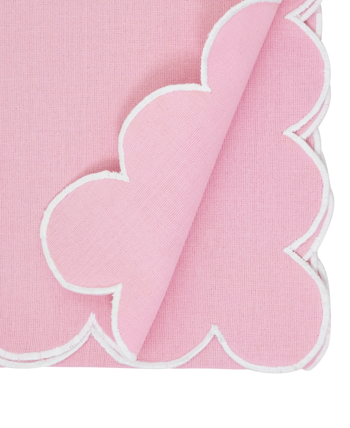 Saro Lifestyle Scalloped Table Runner, 16" X 72" In Pink