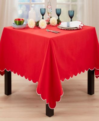 Scalloped Tablecloth, 80" x 80"