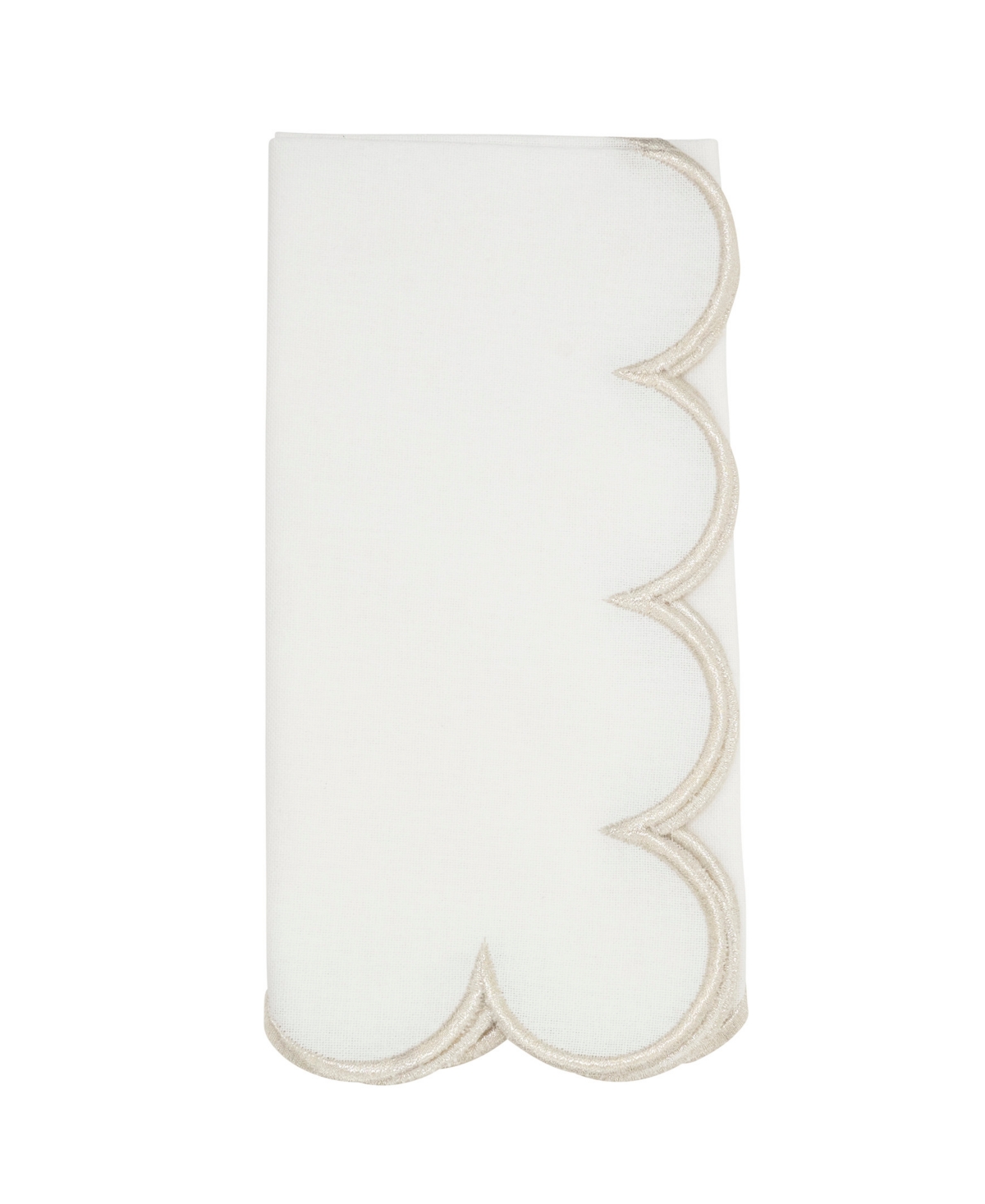 Saro Lifestyle Scalloped Hem Napkin, Set Of 4 In Gold