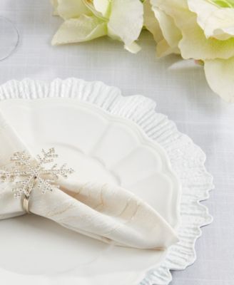 Beaded Snowflake Napkin Ring, Set of 4