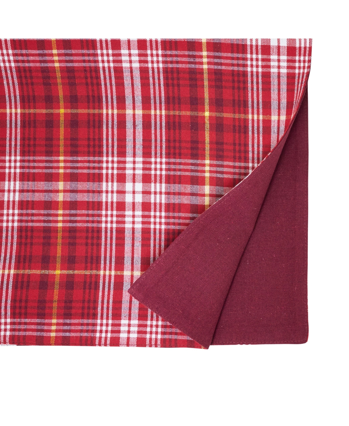 Saro Lifestyle Rustic Plaid Placemat And Napkin Set, Set Of 8 In Red