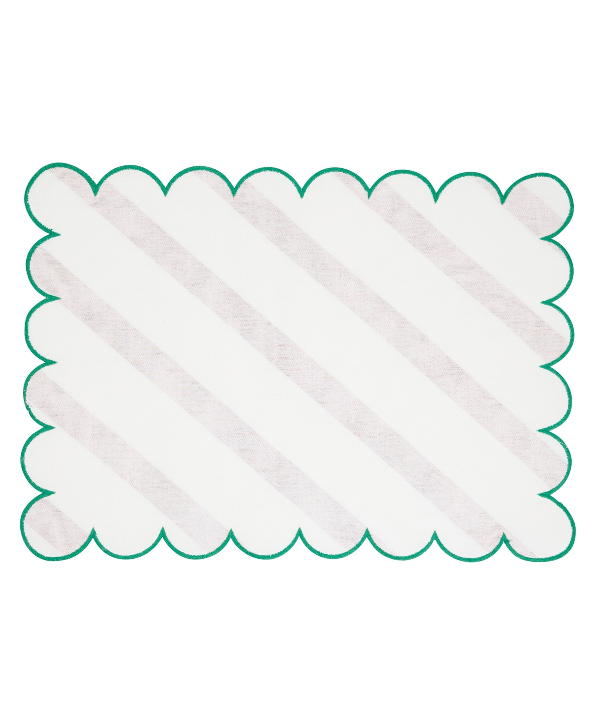 Saro Lifestyle Eco Scallop Border Placemat, Set Of 4 In Green