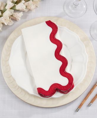 Linen Soft Hue Scallop Napkin, Set of 4