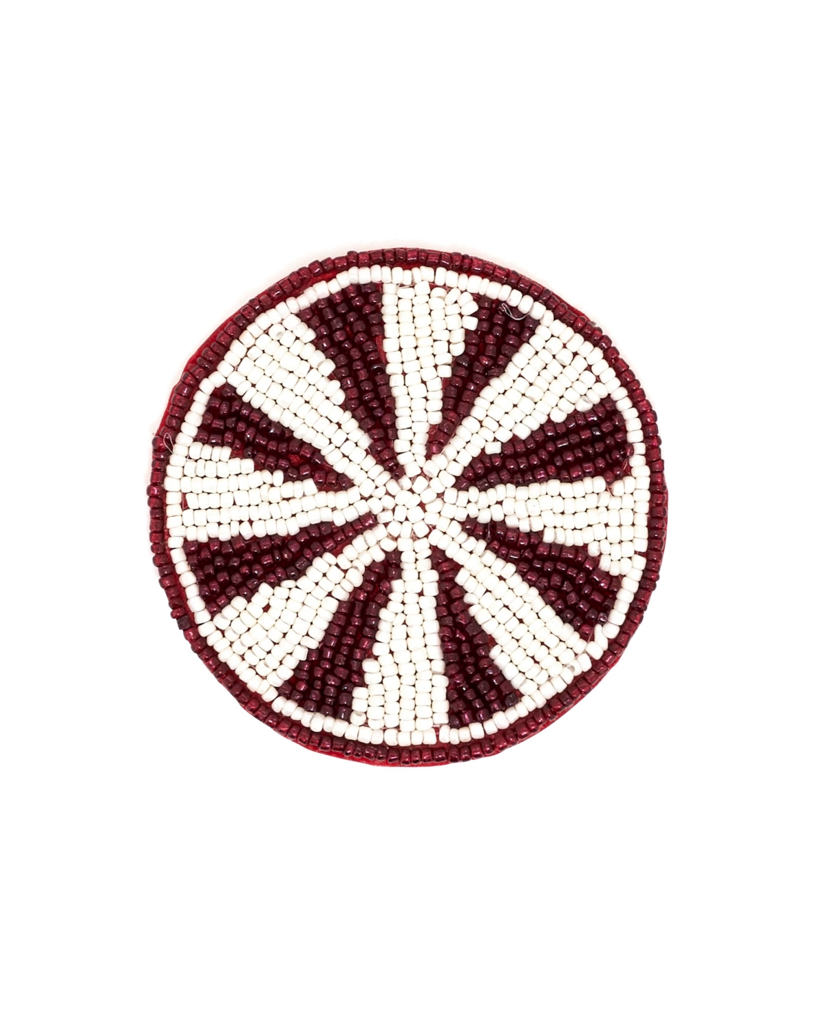 Saro Lifestyle Holiday Peppermint Beaded Coaster, Set of 4