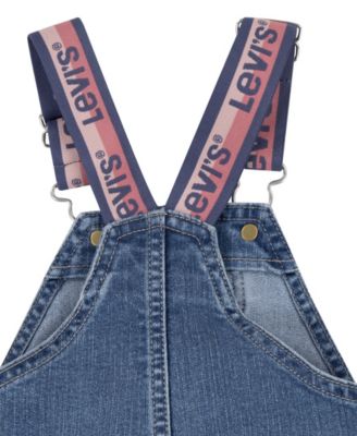 Baby Girls' Heart Pocket Denim Sleeveless Overalls