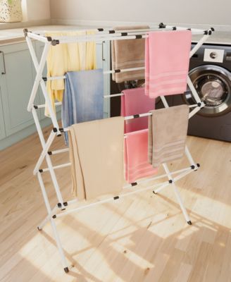 White Folding Metal Drying Rack