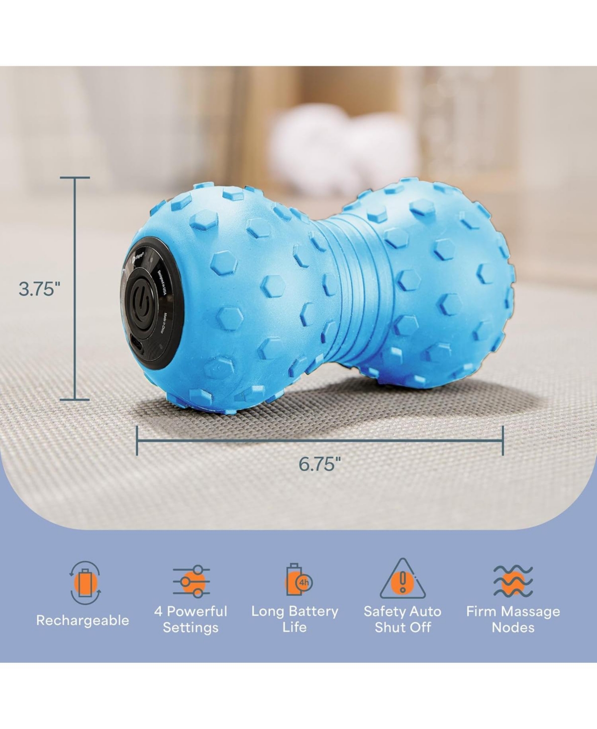 Lifepro 4-Speed Vibrating Massage Ball – Compact Peanut Foam Roller for Deep Tissue Massage, Mobility, and Muscle Recovery