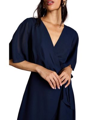 Women's Angel Sleeve Bridesmaid Maxi Dress