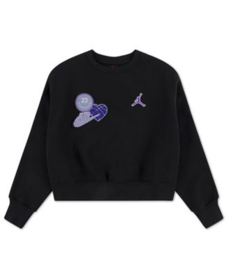 Jordan - Girls Fleece Crewneck Ribbed Trim Sweatshirt