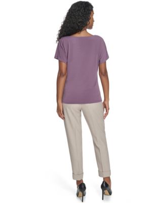 Women's Drape Front Short-Sleeve Top
