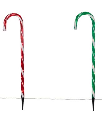 Lighted Outdoor Christmas Candy Cane Pathway Markers, Set of 6