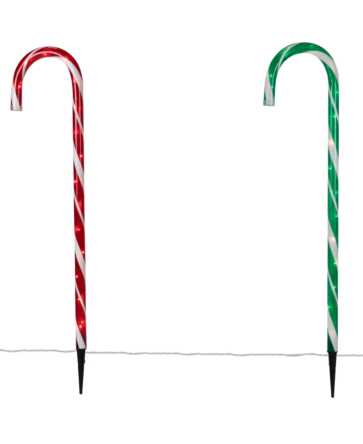 Northlight Lighted Outdoor Christmas Candy Cane Pathway Markers, Set Of 6 In Multi