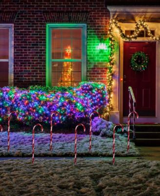 LED Lighted Candy Cane Outdoor Pathway Markers, Set of 8