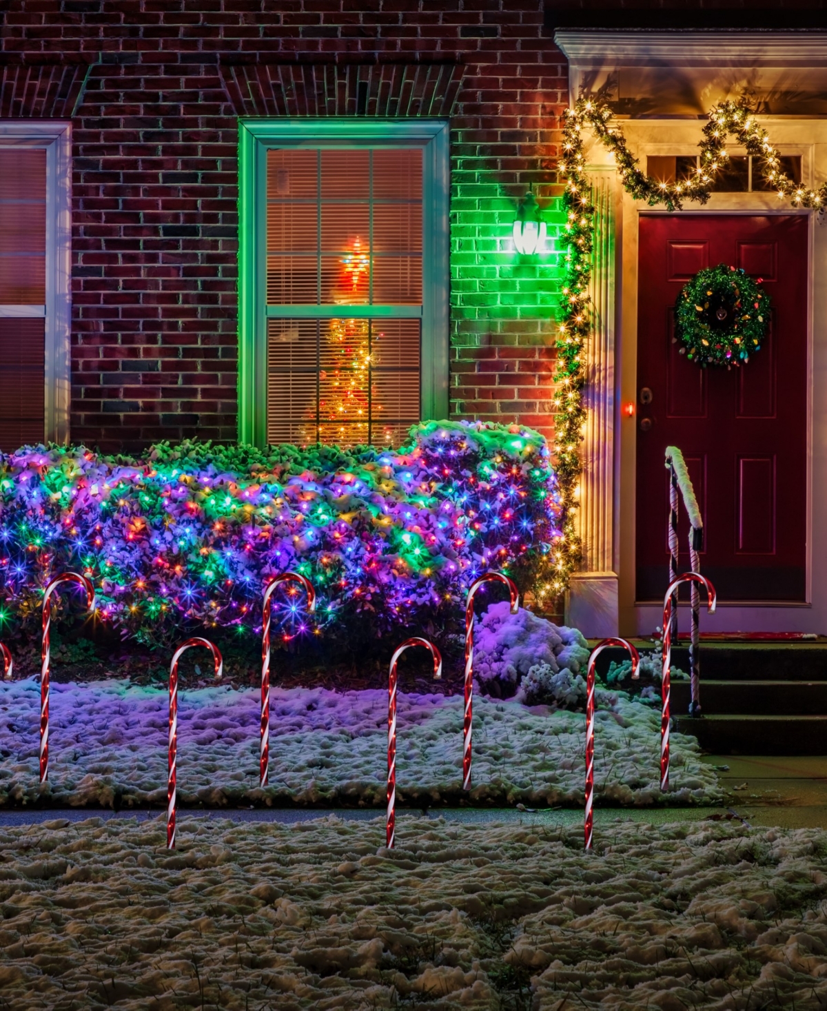 Northlight Led Lighted Candy Cane Outdoor Pathway Markers, Set of 8