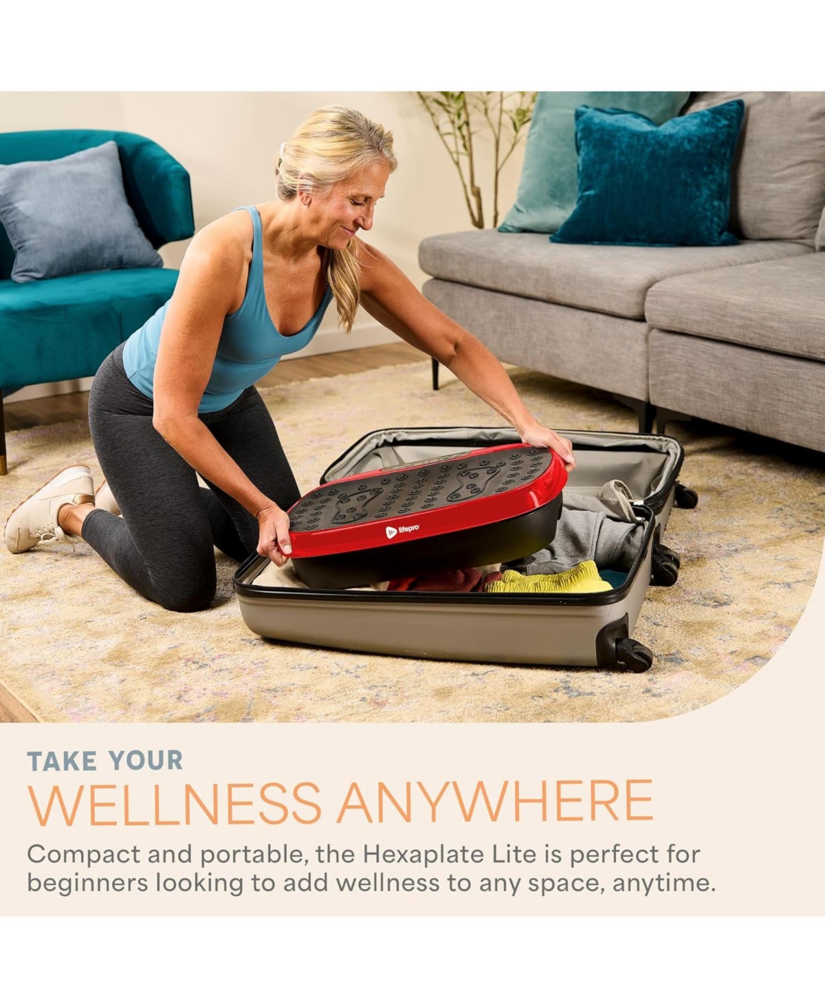 LifePro Compact Vibration Plate Exercise Machine for Full Body, Lymphatic Drainage, Joint Pain Relief & Calorie Burn