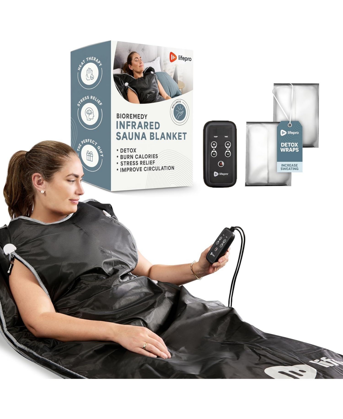 LifePro Sauna Blanket for Detoxification - Portable Far Infrared Home Detox Calm Your Body and Mind (Regular Pink)