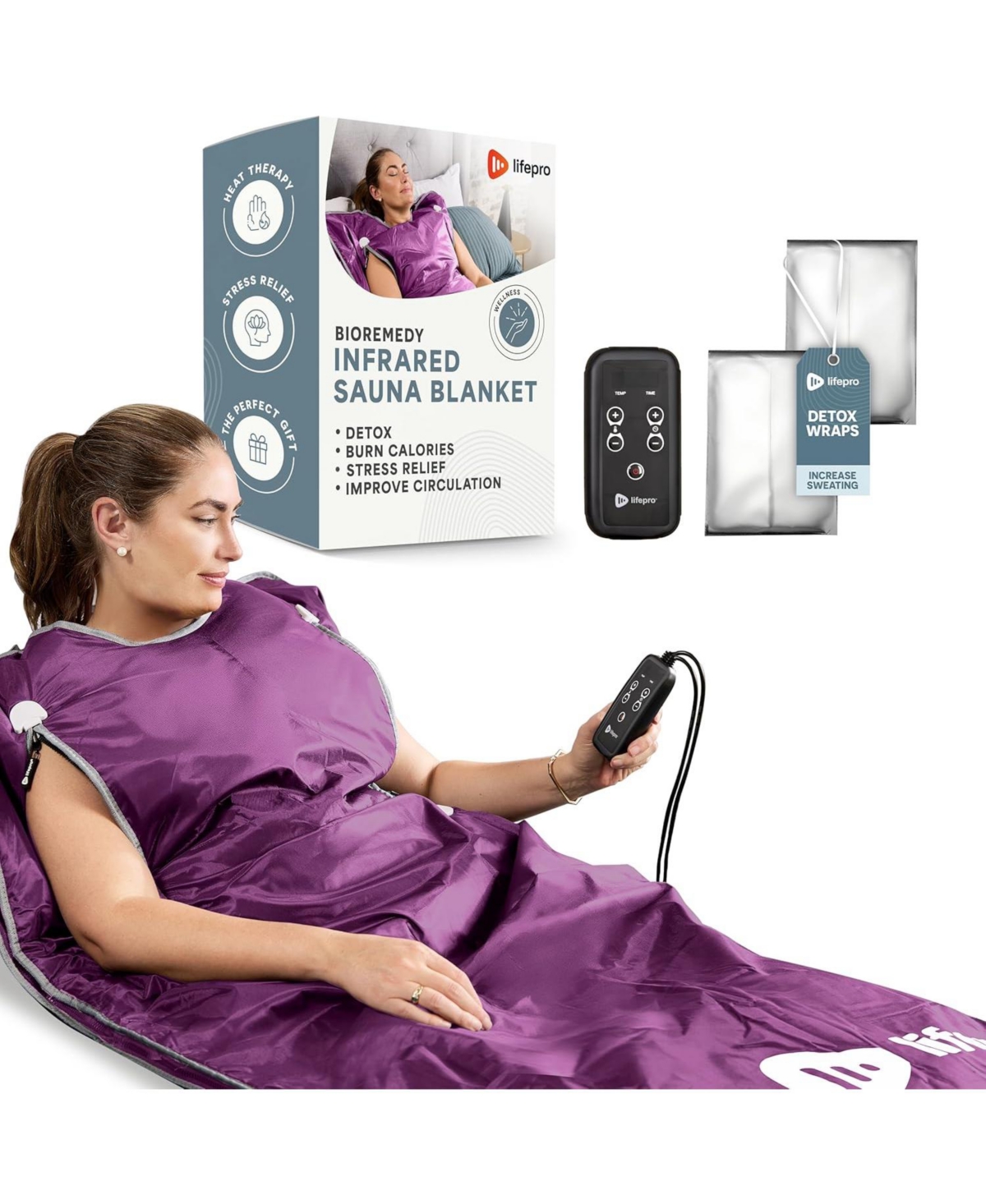 LifePro Sauna Blanket for Detoxification - Portable Far Infrared Sauna for Home Detox Calm Your Body and Mind (Regular Pink)