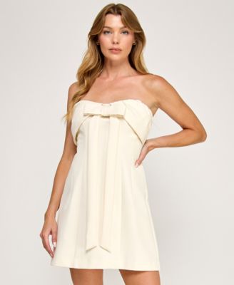 Juniors' Strapless Mini Dress