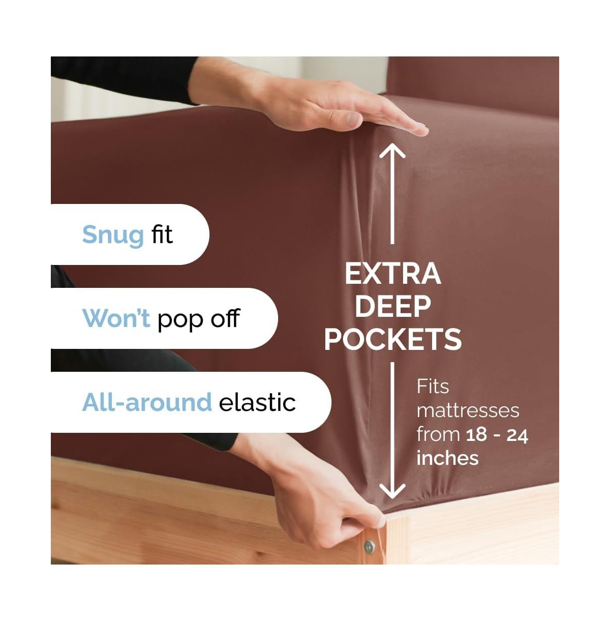 Cgk Unlimited Extra Deep Pocket 18 - 24 Inch Microfiber Fitted Sheet King