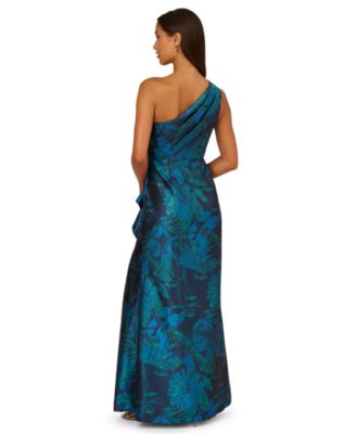 Women's Petite One Shoulder Gown