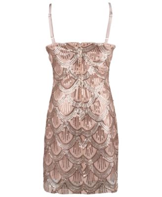 Girls' 7-16 Scallop Sequin Sleeveless Mini Dress