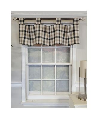 Bison Check Tab 4" Tabs Tab Top Lining Luxurious and Elegant Window Treatment Valance 50" x 15" Black