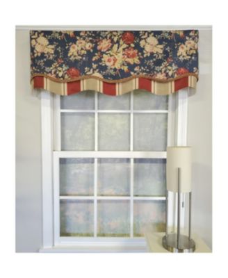 3" Rod Pocket High Quality Fabric Newbury Glory Valance for Windows 50" x 16" Marine