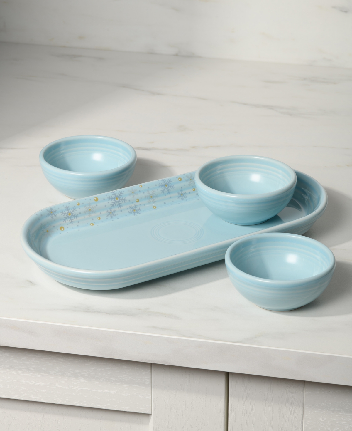 Fiesta Snowflakes 4-pc. Condiment Set, Exclusively At Macy's In Blue