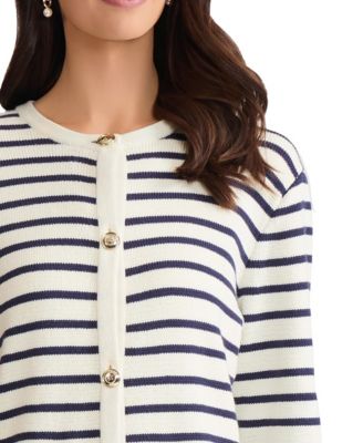 Petite Button Front Long-Sleeve Cardigan Sweater