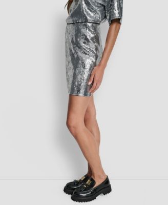 Women's Sequins Pull-On Mini Skirt