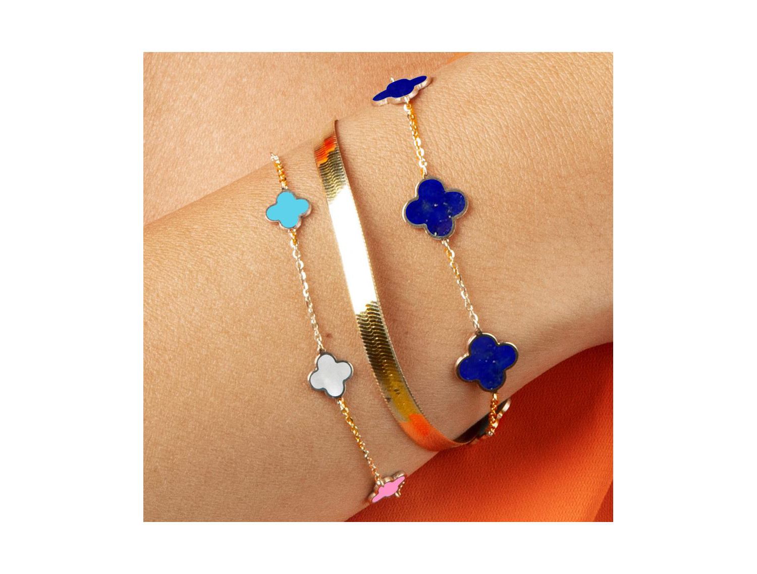 Mini Pastel Mixed Clover Bracelet