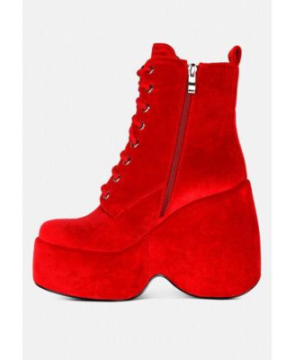 ASHCAN Womens High Platform Velvet Ankle Boots