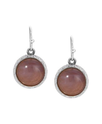 Round Color Stone Wire Earrings