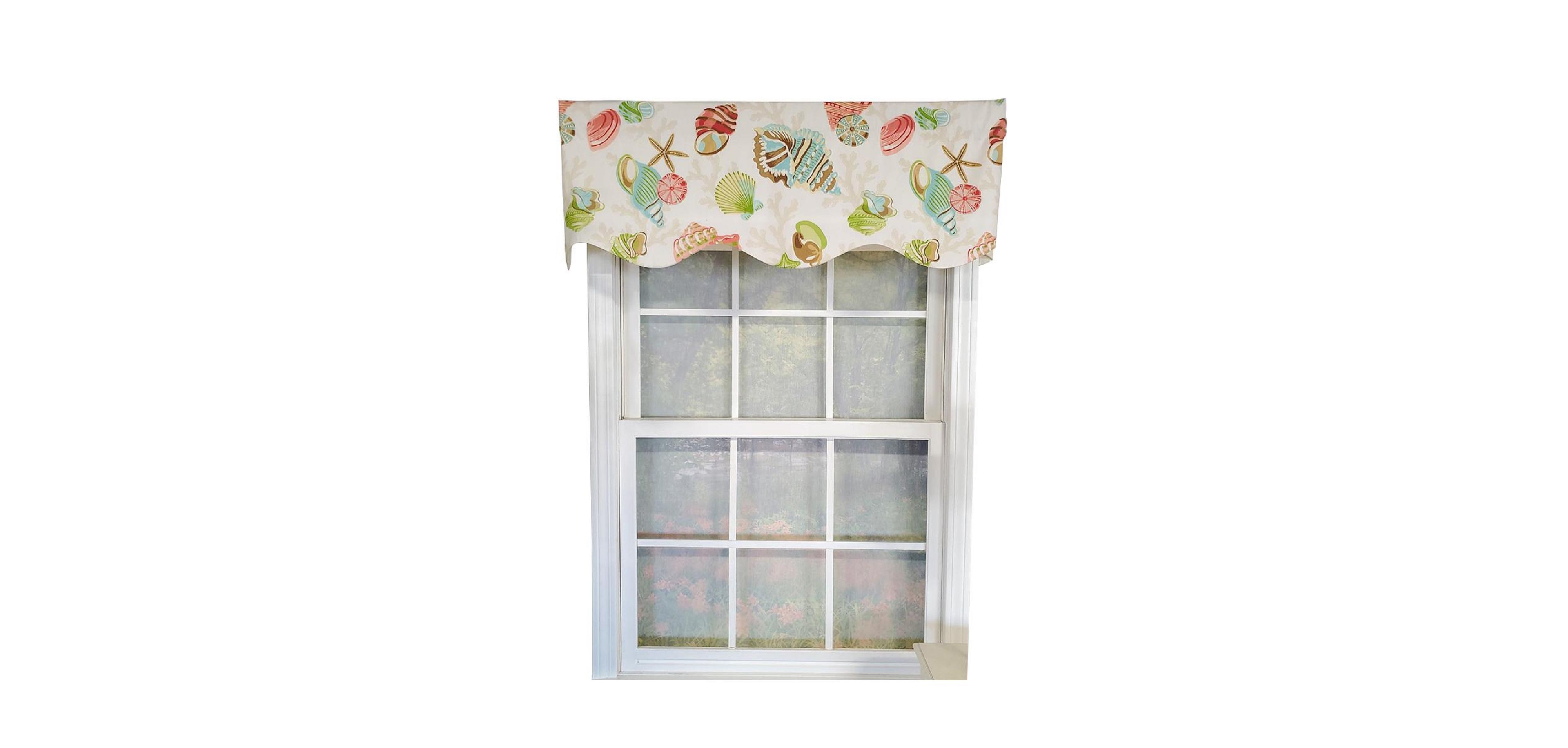Rlf Home Bay Beach Provance 3" Rod Pocket Lining Luxurious and Elegant Window Treatment Valance 50" x 15"
