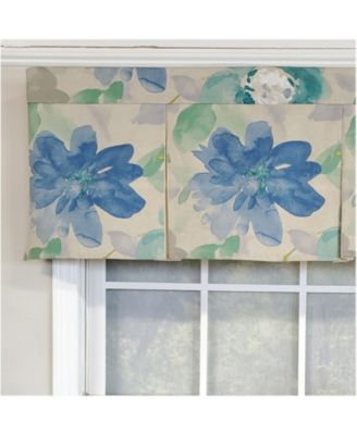 3" Rod Pocket High Quality Fabric Mantra Pleated Valance for Windows 50" x 17" Azure