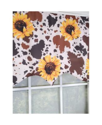 3" Rod Pocket High Quality Fabric Sunflower Regal Valance for Windows 50" x 17" Brown