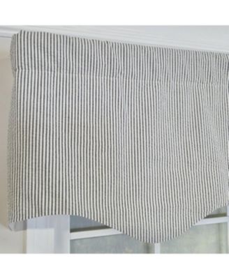 100% Cotton Seersucker Regal With Poly/Cotton Ivory lining Rod Pocket Valance 50" x 16" Black