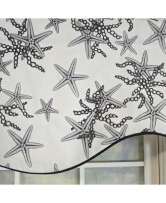 Reef Cornice Valance - 100% Cotton with Ivory Lining 50" x 17"  Black