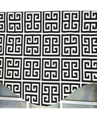 100% Cotton Tower Cornice With Poly/Cotton Ivory lining Rod Pocket Valance 50" x 17" Black