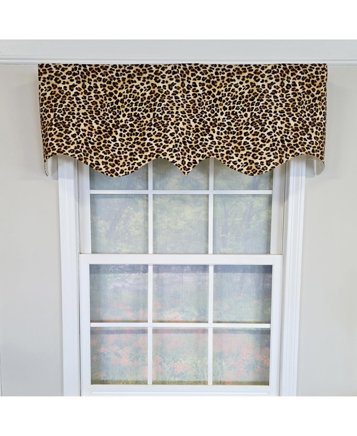 Rlf Home 100% Cotton Cheetah Regal Fully lined Windows Rod Pocket Valance 50" x 17" Yellow