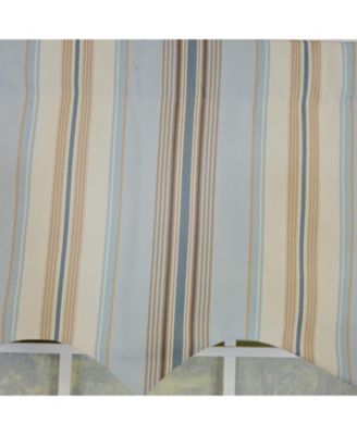 100% Cotton Paris Stripe Regal  Fully lined Windows Rod Pocket Valance 50" x 17"  Blue