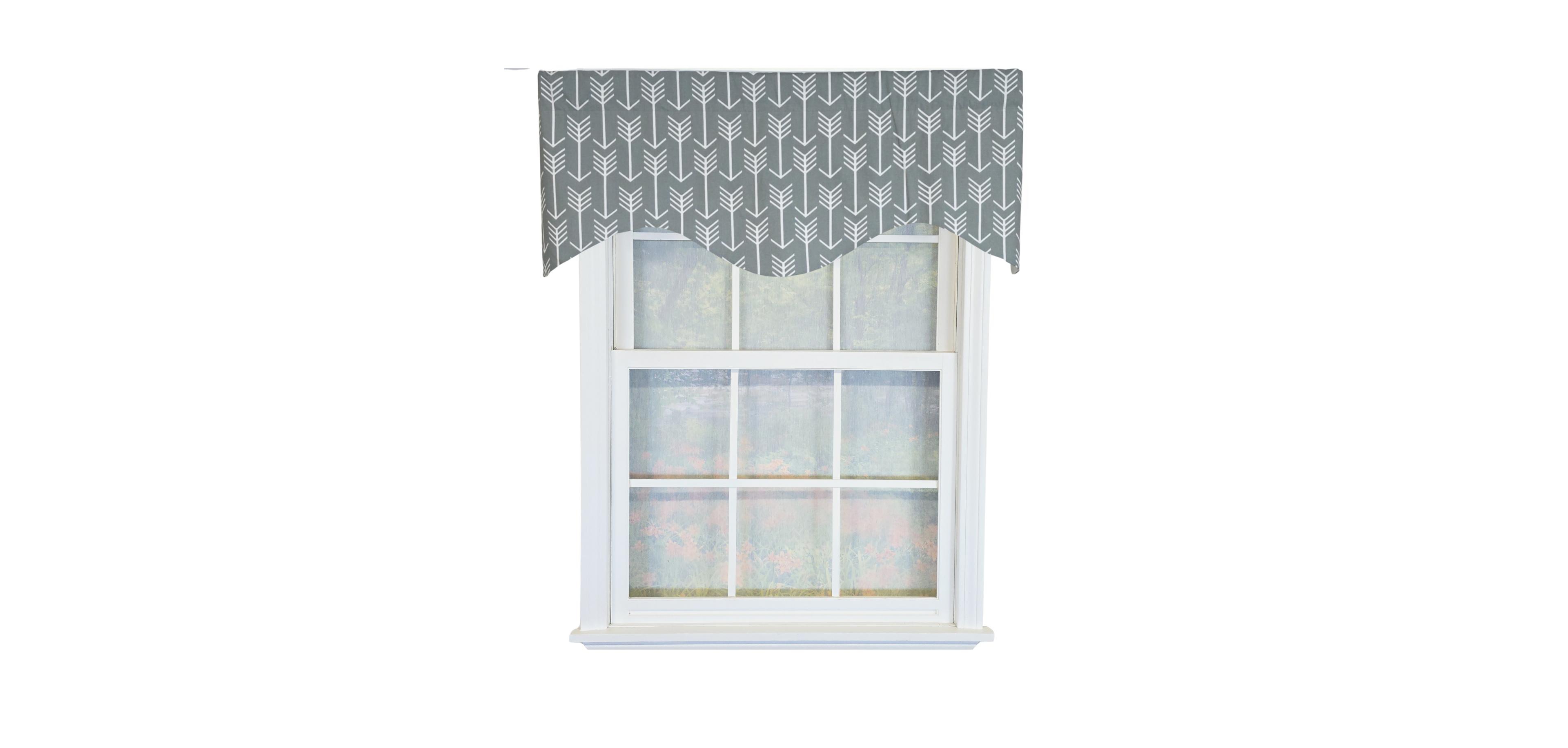 Rlf Home 100% Cotton Native Cornice With Poly/Cotton Ivory lining Rod Pocket Valance 50" x 17" Gray
