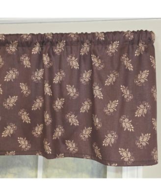 100% Cotton Pine Cones Tailored Unlined Windows Rod Pocket Valance 51" x 12" Egg Plant