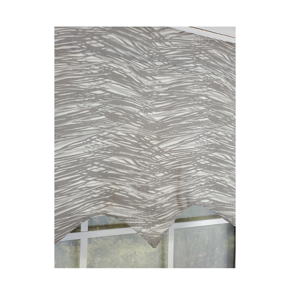 Rlf Home Vasiliki Regal 3" Rod Pocket Lining Luxurious and Elegant Window Treatment Valance 50" x 17" Gray