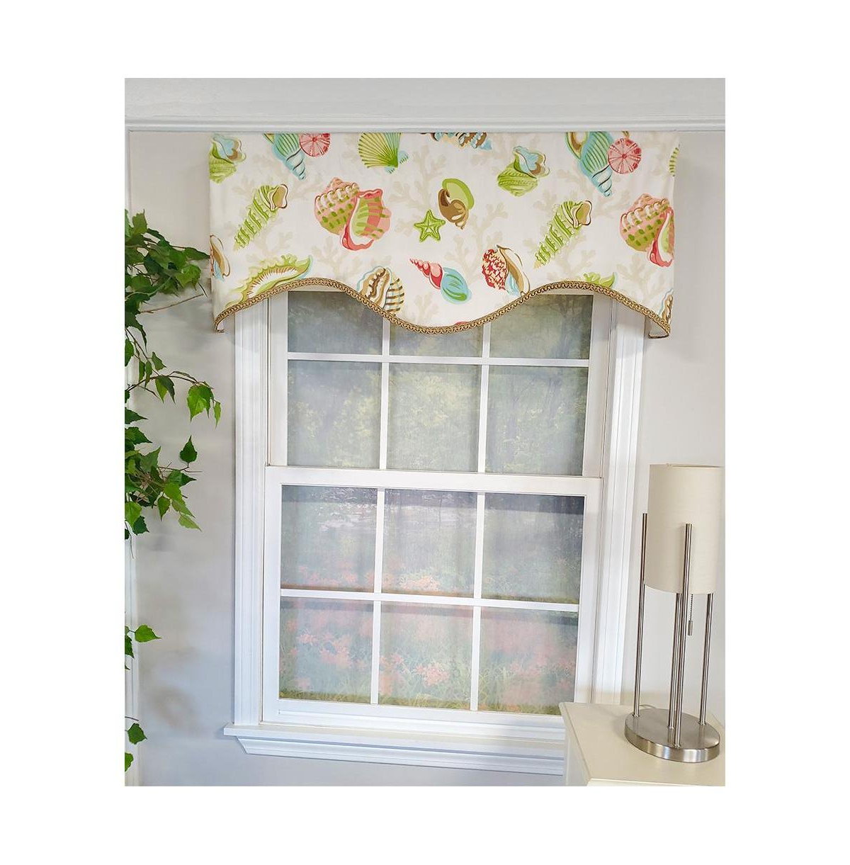 Rlf Home Bay Beach Cornice 3" Rod Pocket Lining Luxurious and Elegant Window Treatment Valance 50" x 17" Multi