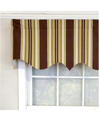 3" Rod Pocket High Quality Fabric Aurelia Stripe Regal Valance for Windows 50" x 17" Brown