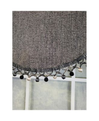 3" Rod Pocket High Quality Fabric Jasper Cornice Valance with Tassel Trim for Windows 50" x 17" Charcoal